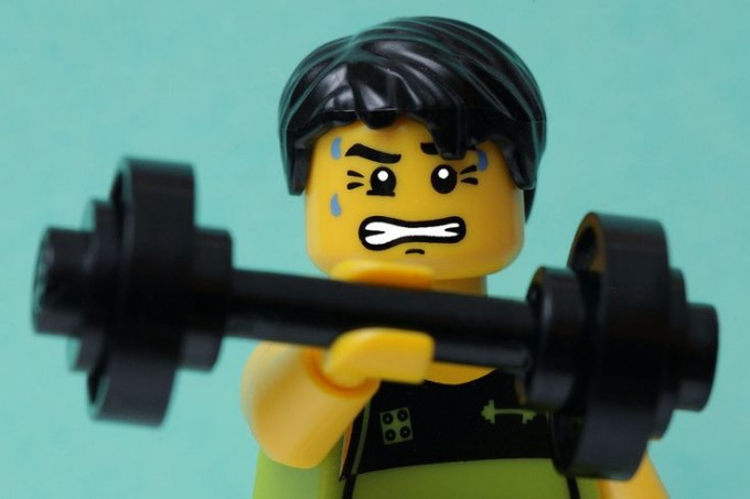 lego man with weight